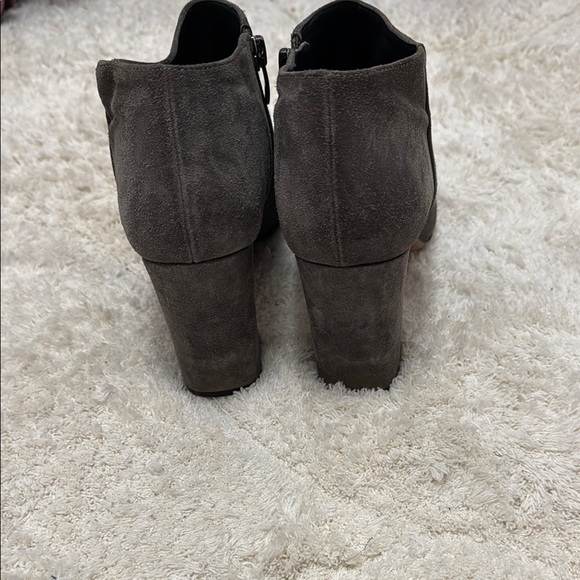 Via Spiga Charcoal Suede Heeled Boots - Picture 3 of 5